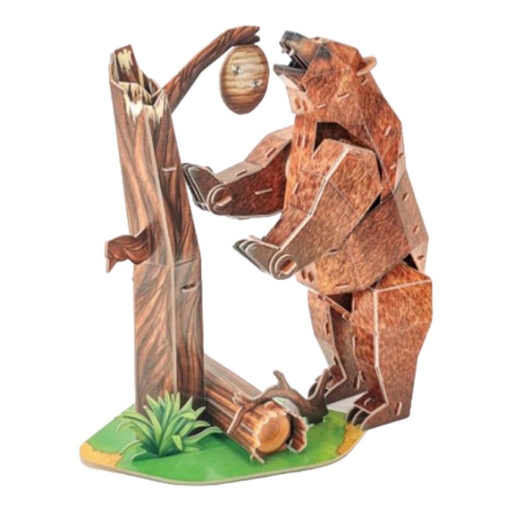 National Geographic 3D puzzel bruine beer compleet detail