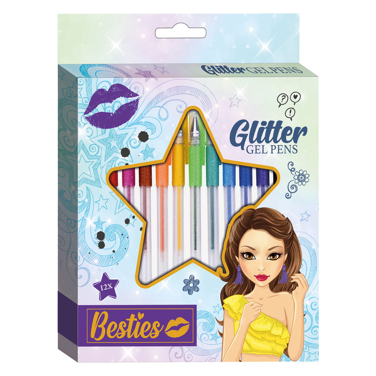 Besties Glitzer-Gelstifte, 12 Stück