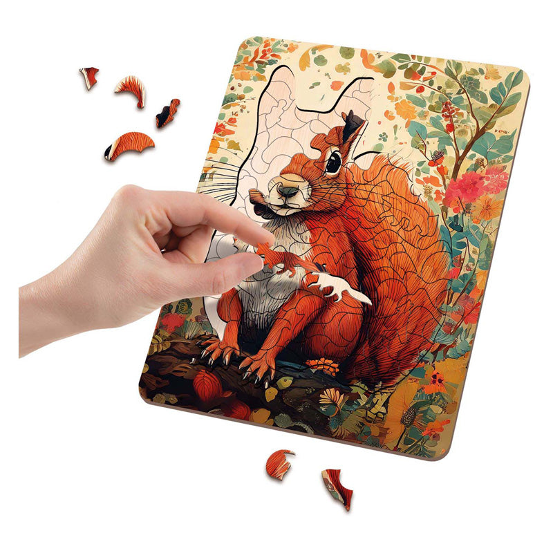 Houten Puzzel Eekhoorn - Unieke Vormen - 130st.