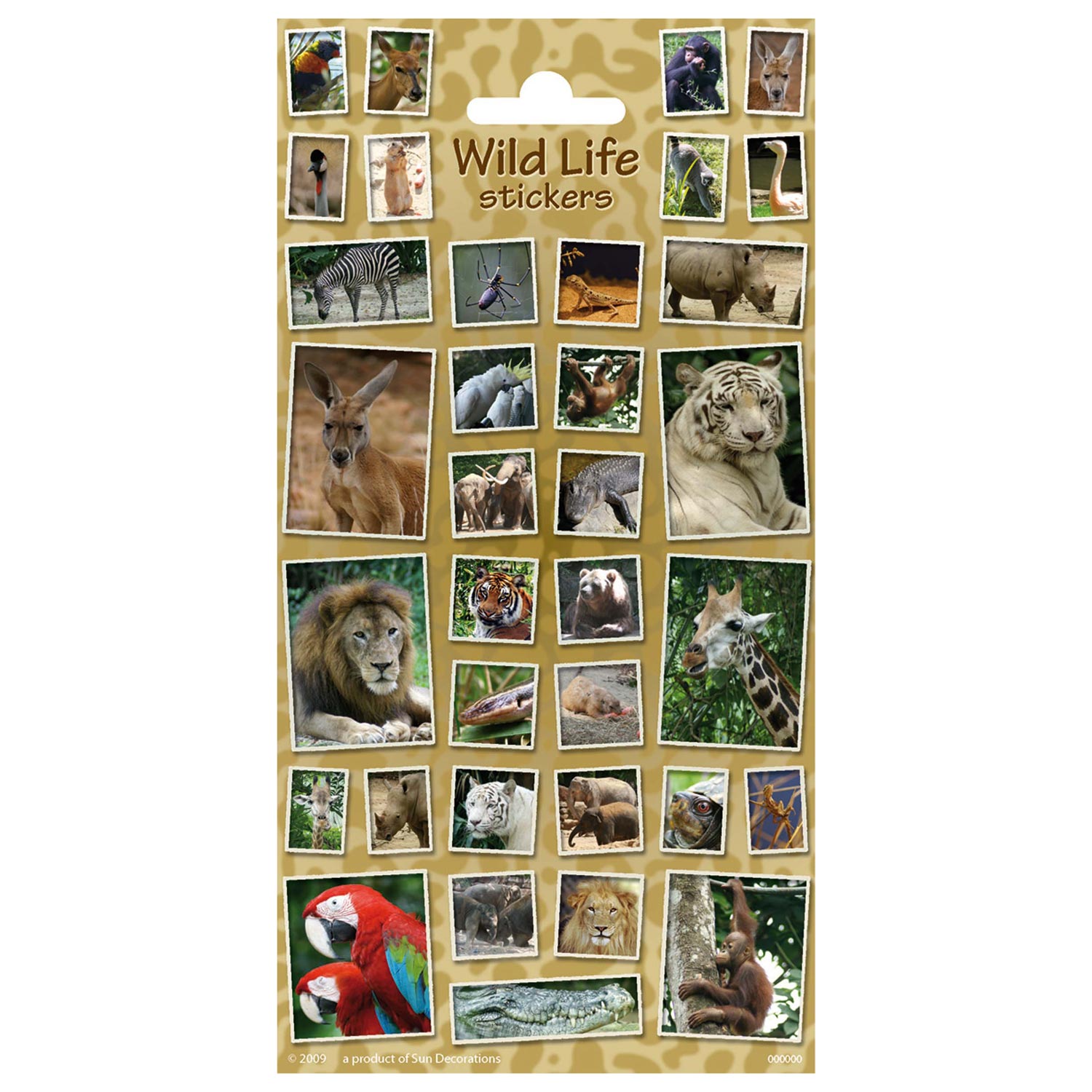 Stickervel Wilde Dieren
