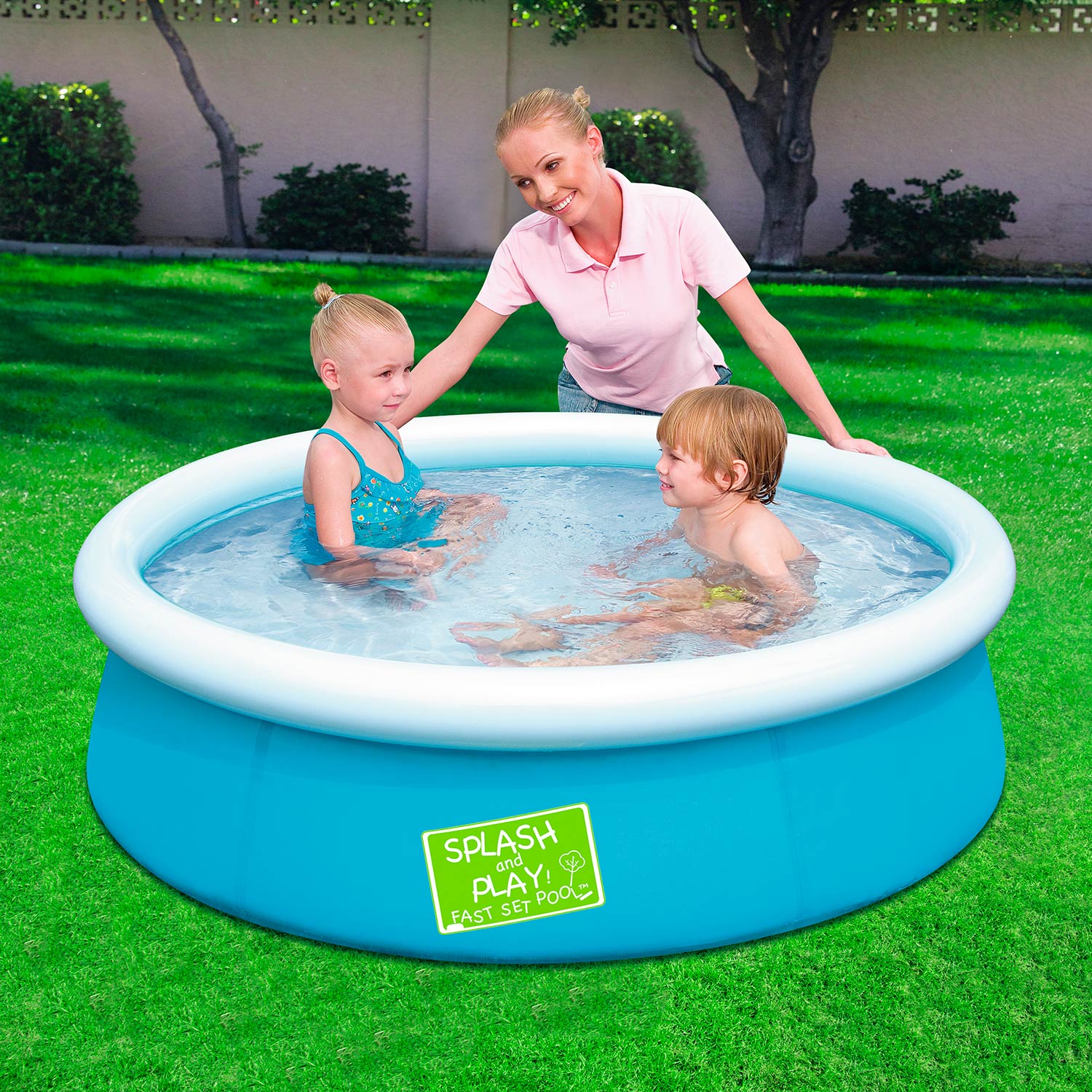 Bestway Zwembad met Opblaasrand, 152cm Blauw Voorbeeld