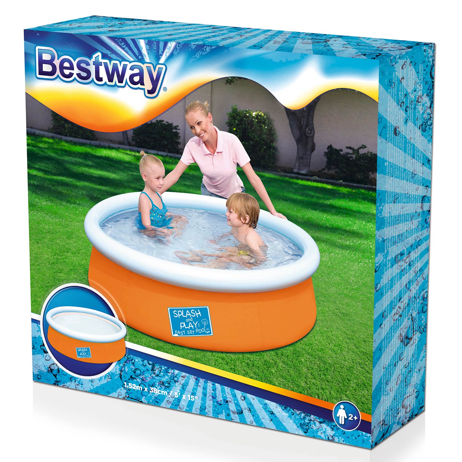 Bestway Zwembad met Opblaasrand, 152cm verpakking oranje