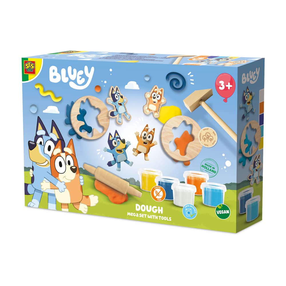 SES Bluey - Klei mega set 5 x 90 g met tools