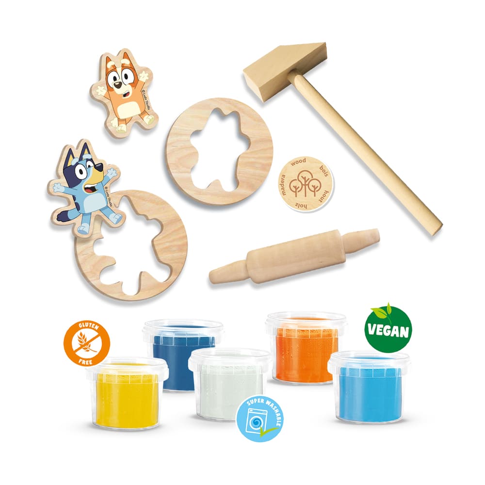 SES Bluey - Klei mega set 5 x 90 g met tools