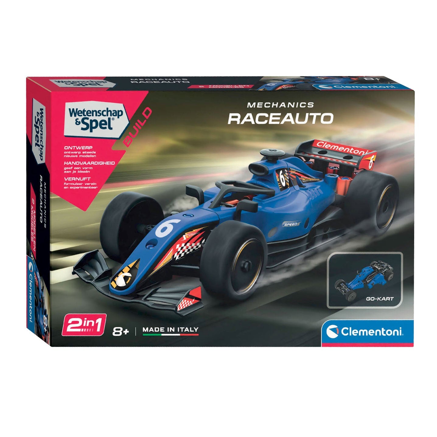Clementoni Wetenschap en Spel - Mechanics Raceauto of Go Kart 2in1 Bouwset Verpakking