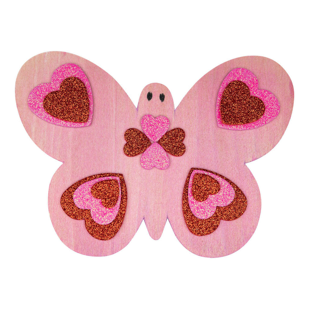 Colorations - Foamstickers Glitter Hartjes vlinder voorbeeld