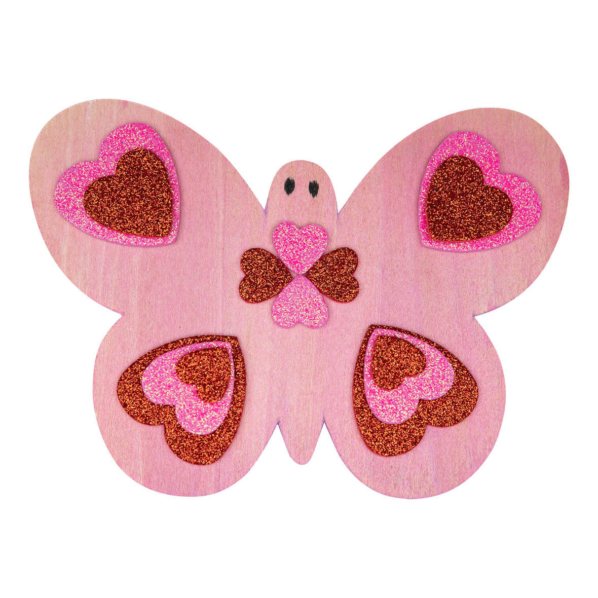 Colorations - Foamstickers Glitter Hartjes vlinder voorbeeld