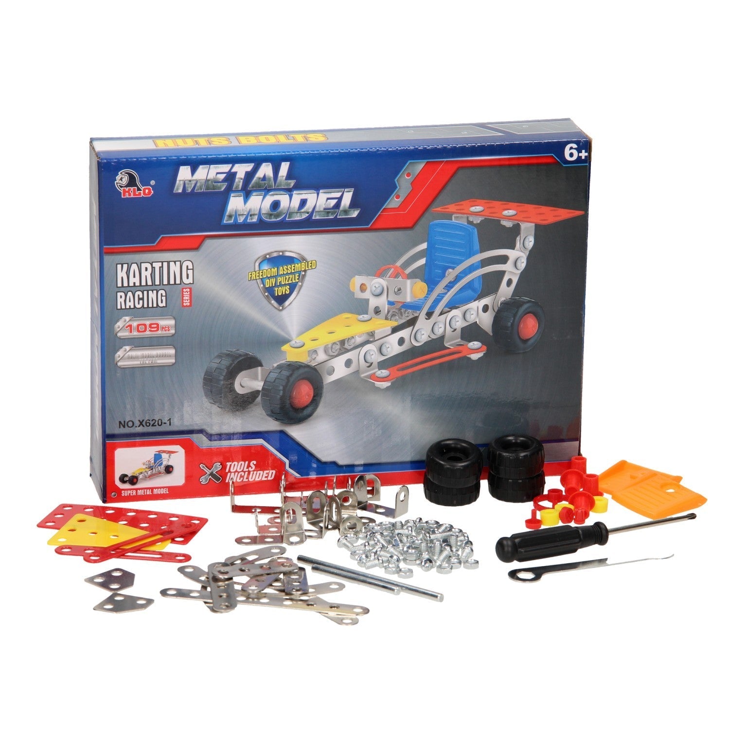 Constructie Metaal Raceauto verpakking inhoud