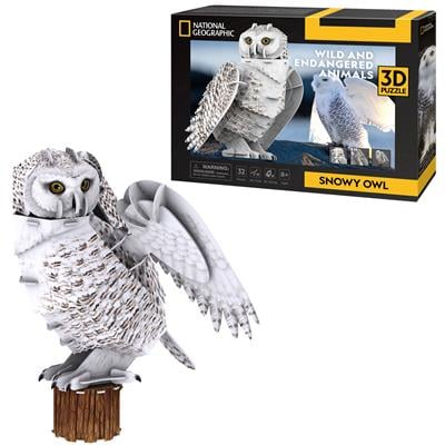 National Geographic 3D puzzel Sneeuw uil doos + detail