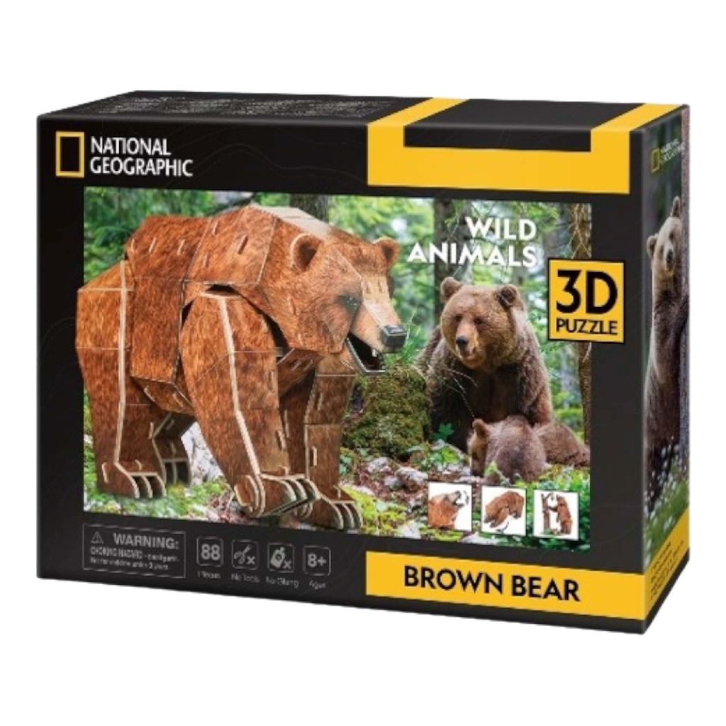 National Geographic 3D puzzel bruine beer doos