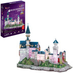 Cubic Fun 3d Puzzel Neuschwanstein Castle met LED doos + detail