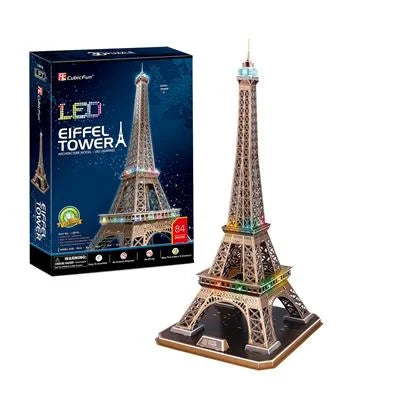 Cubic Fun 3d Puzzel Eiffel Tower LED verpakking en inhoud
