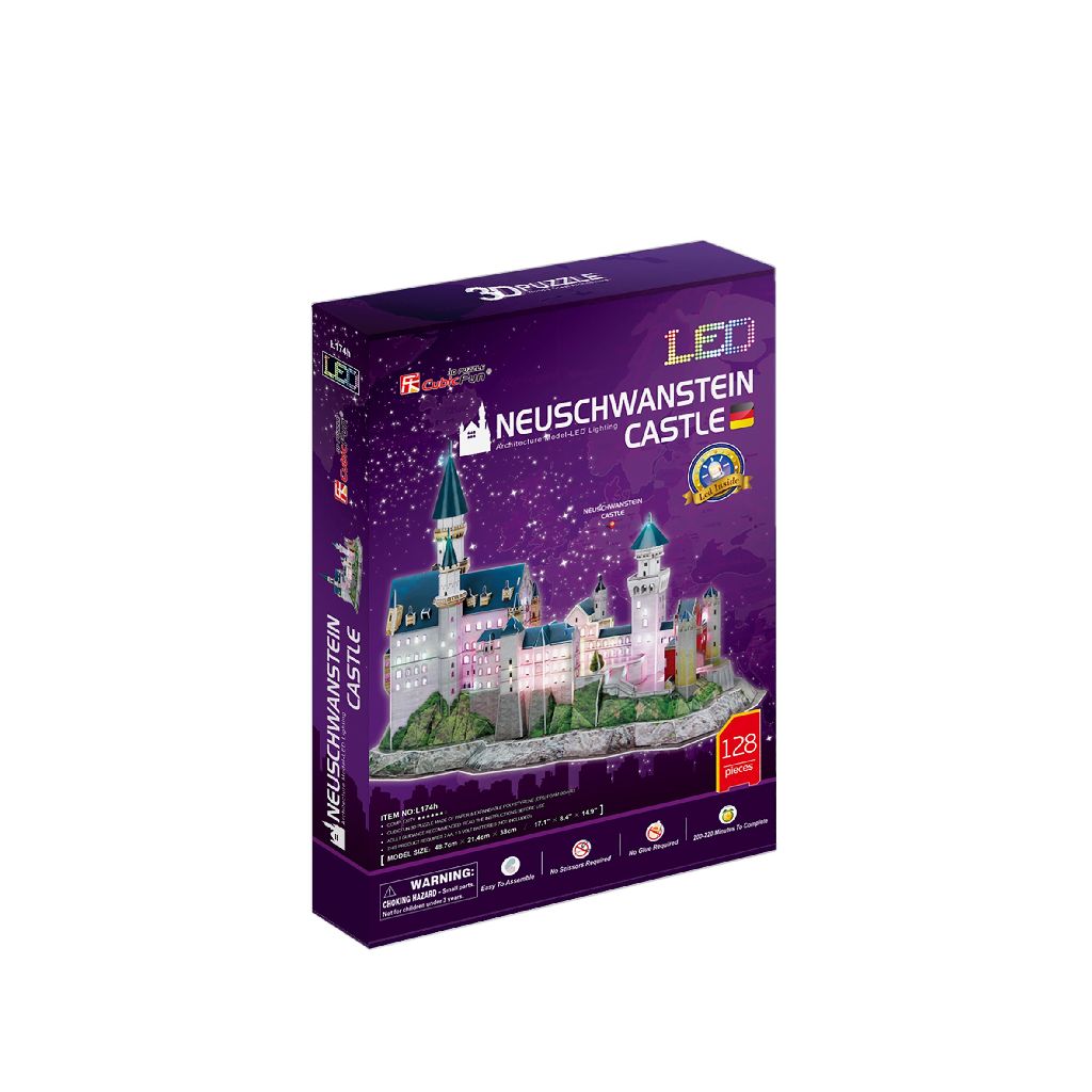 Cubic Fun 3d Puzzel Neuschwanstein Castle met LED doos