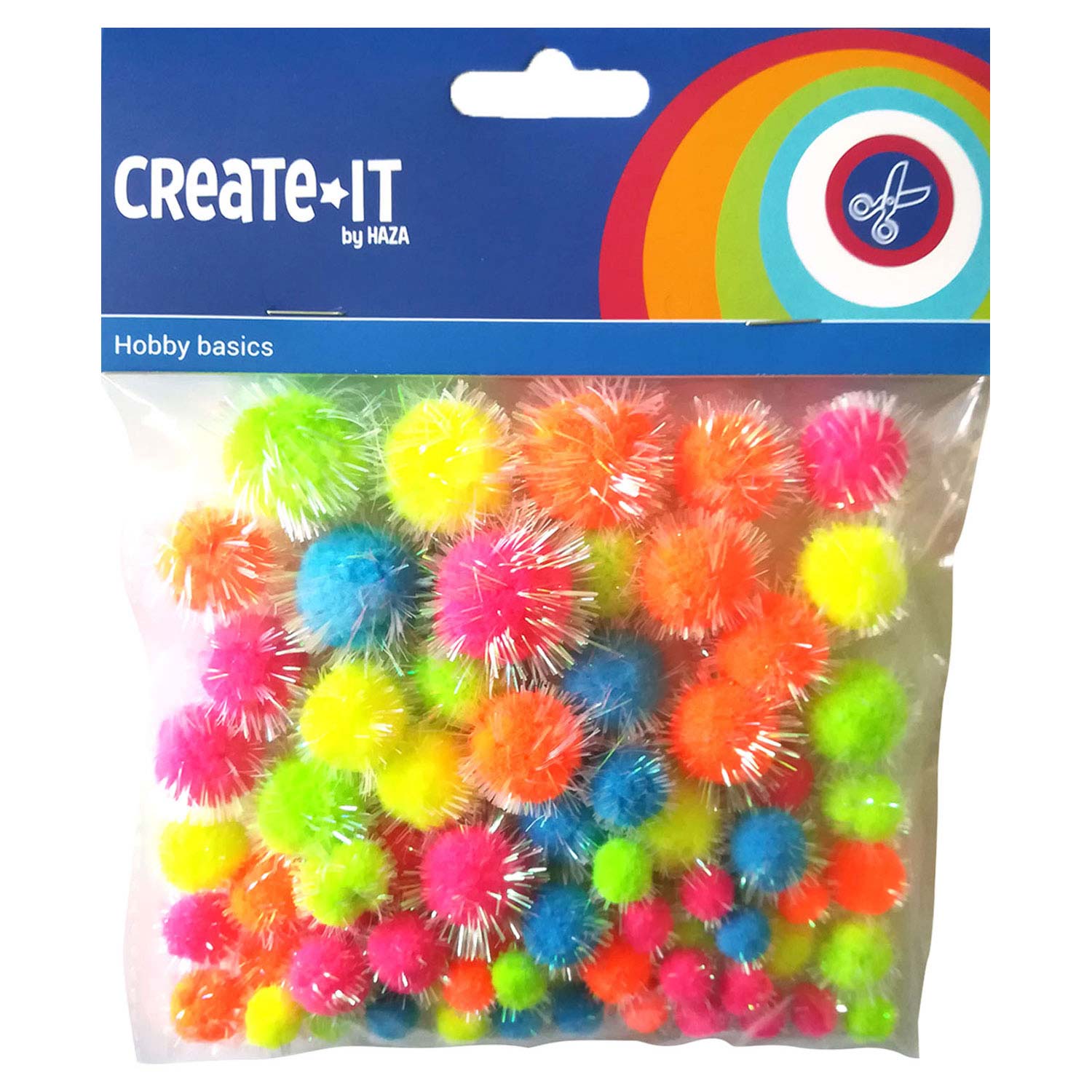 Glitter Pompoms Neon 75st