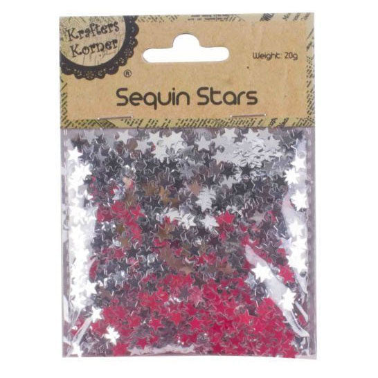Glittersterren Metallic 20gram Zilver
