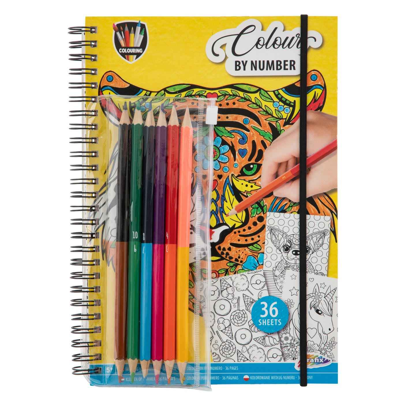 Kleuren op Nummer Kleurboek met Kleurpotloden