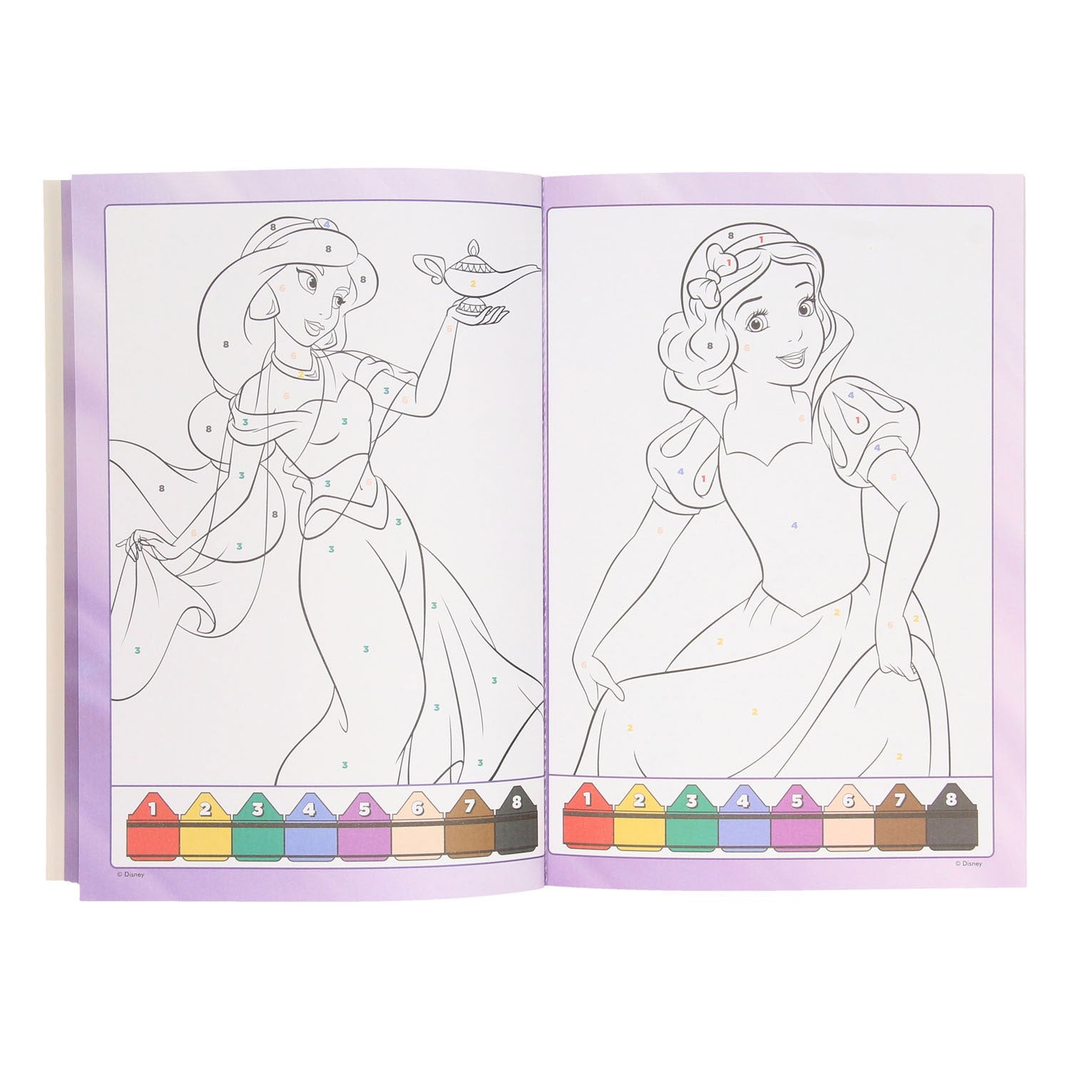 Kleuren op Nummer - Prinsessen Inhoud