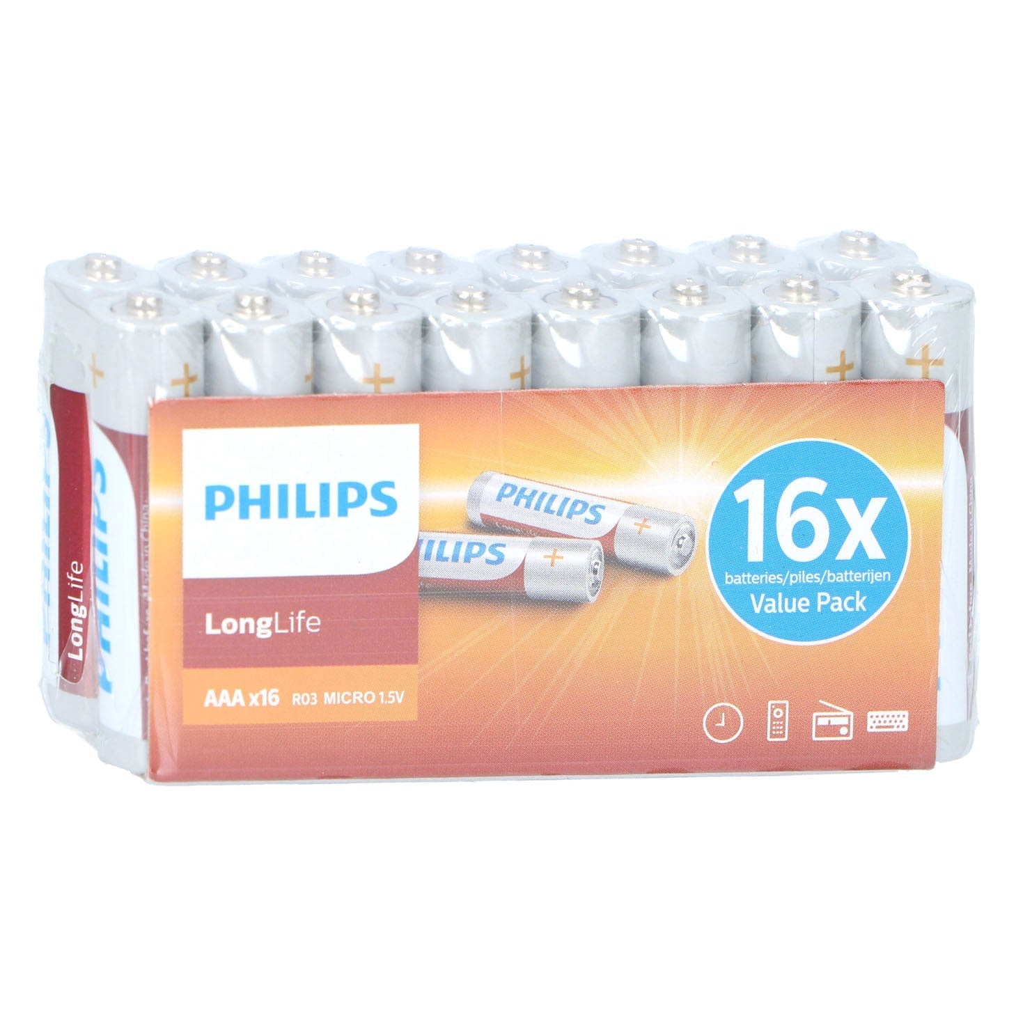 Philips Longlife AAA Batterij 16x