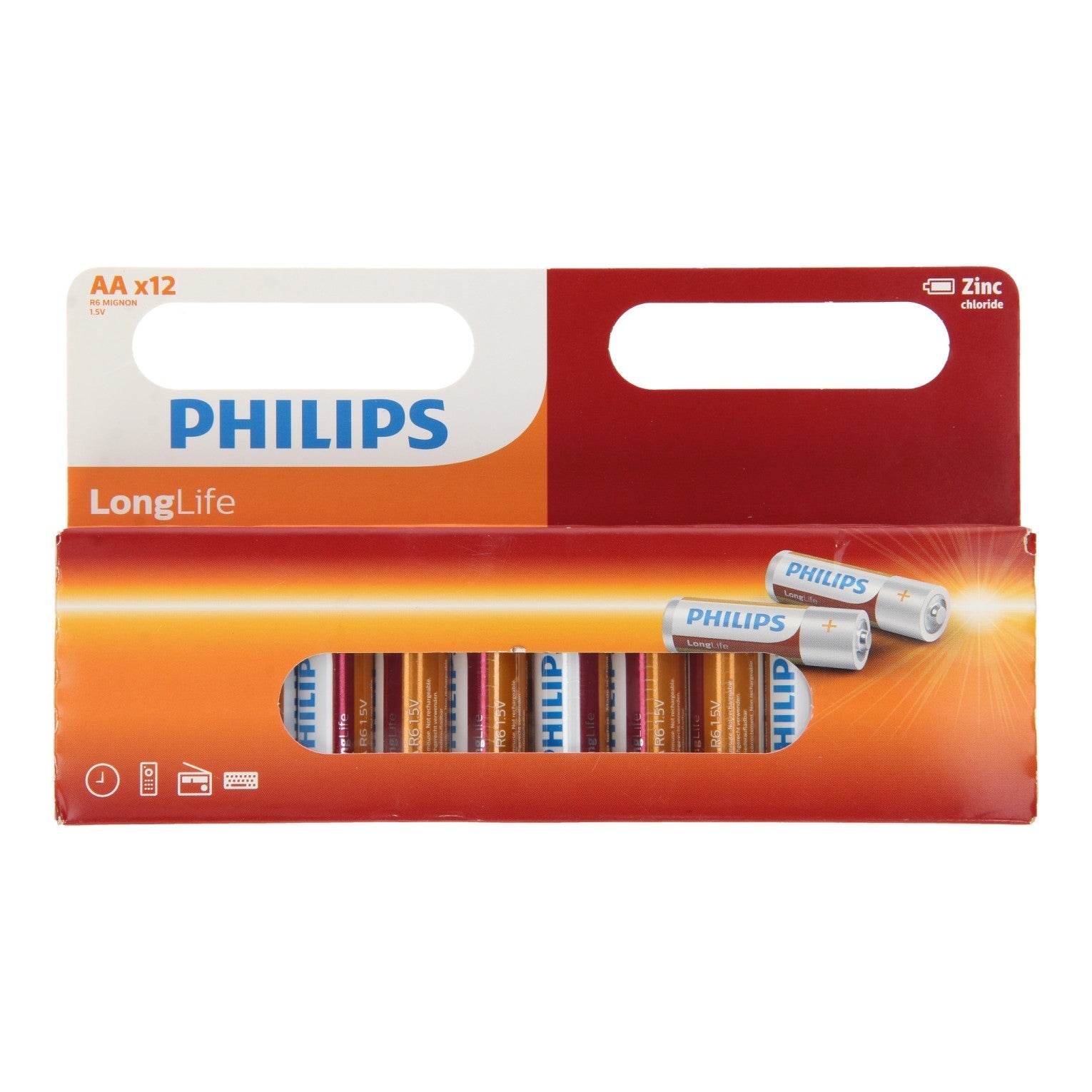 Philips Longlife Batterij Zinc AA/R6 12 stuks