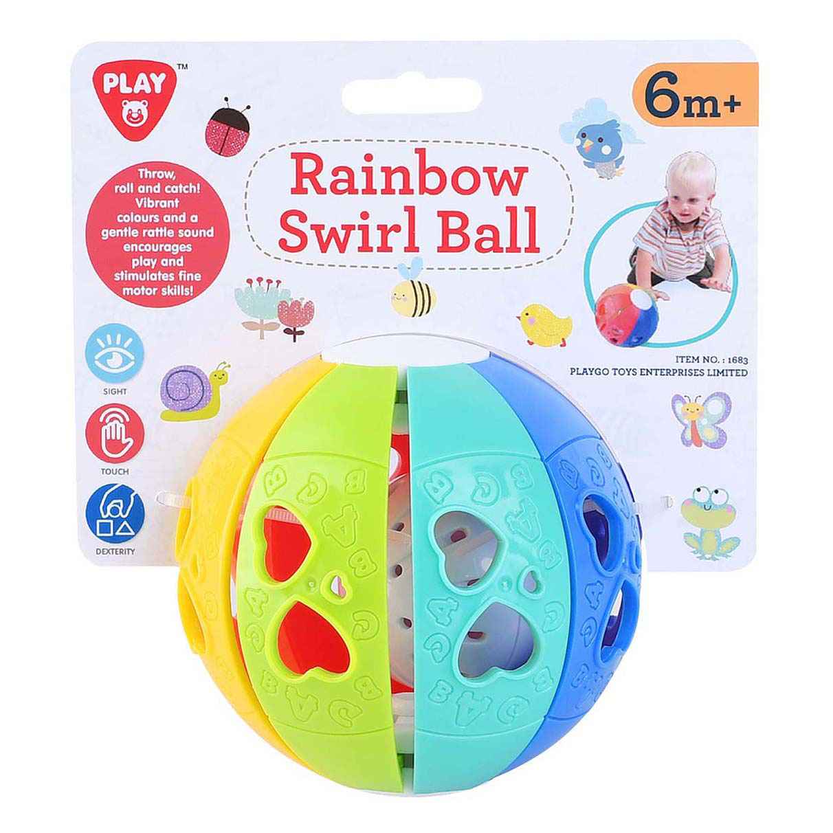 Play Regenboog Dwarrel Bal met Ratel Geluid verpakking