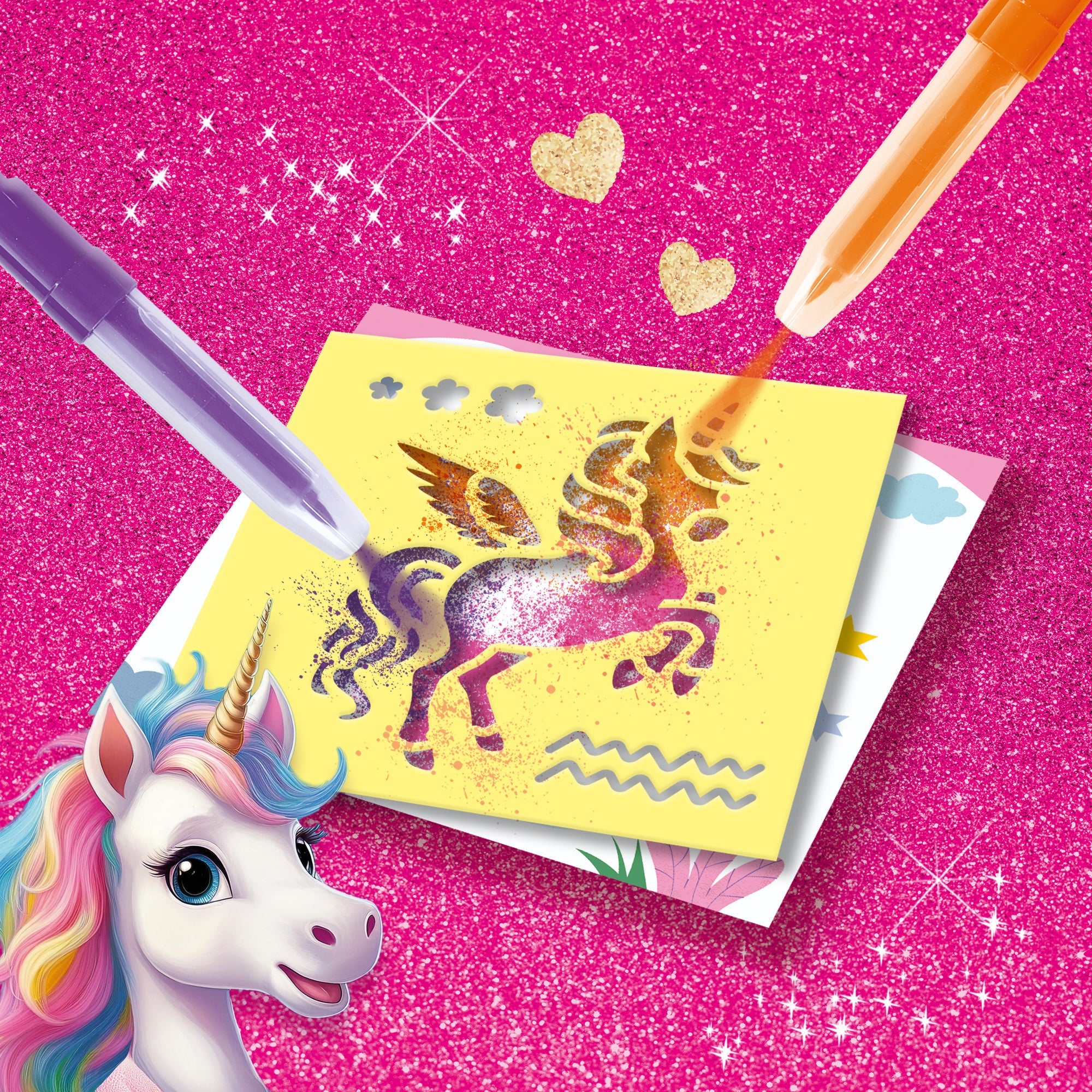 SES Creative Unicorn Blow airbrush pens voorbeeld