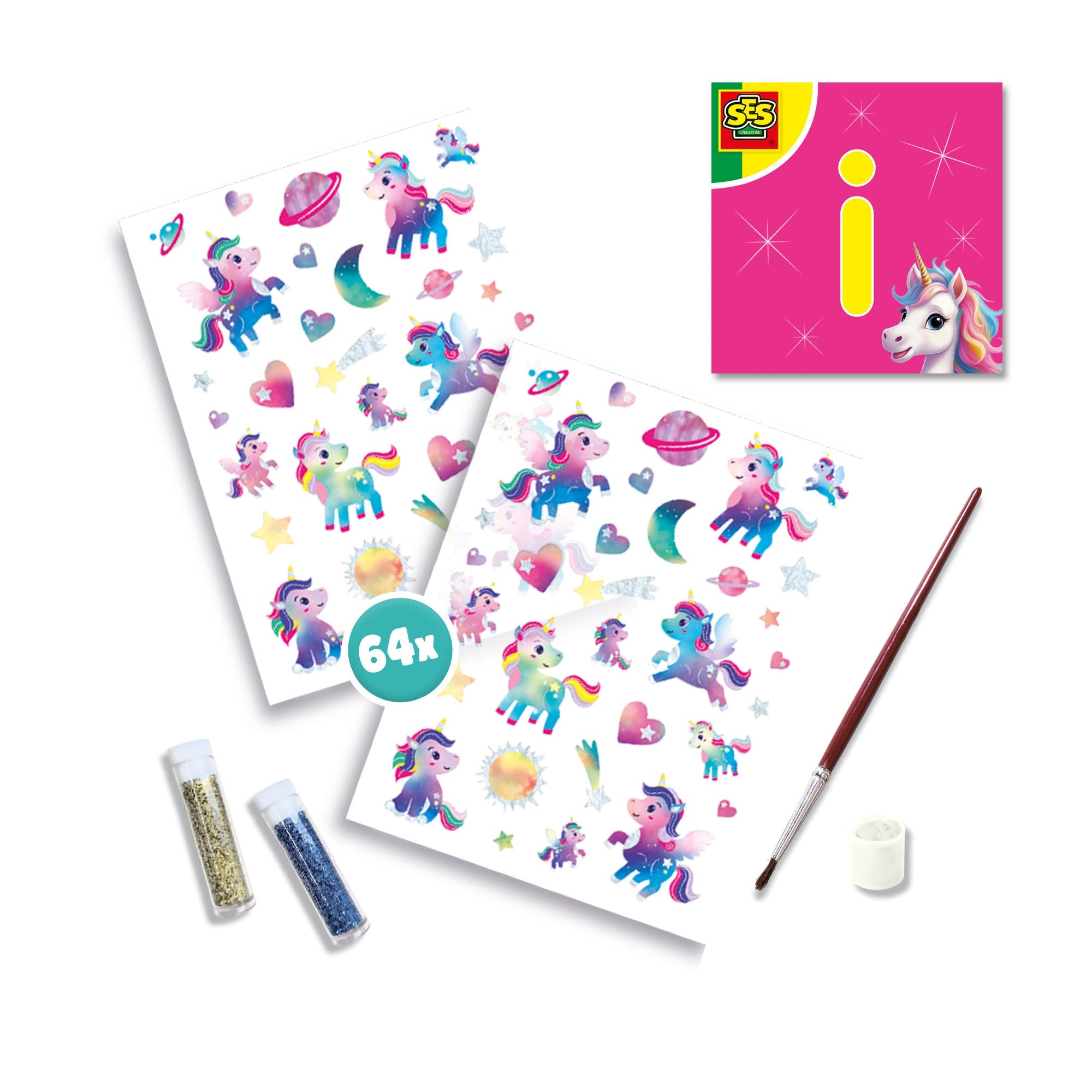 SES Creative Unicorn - Tattoos en glitters