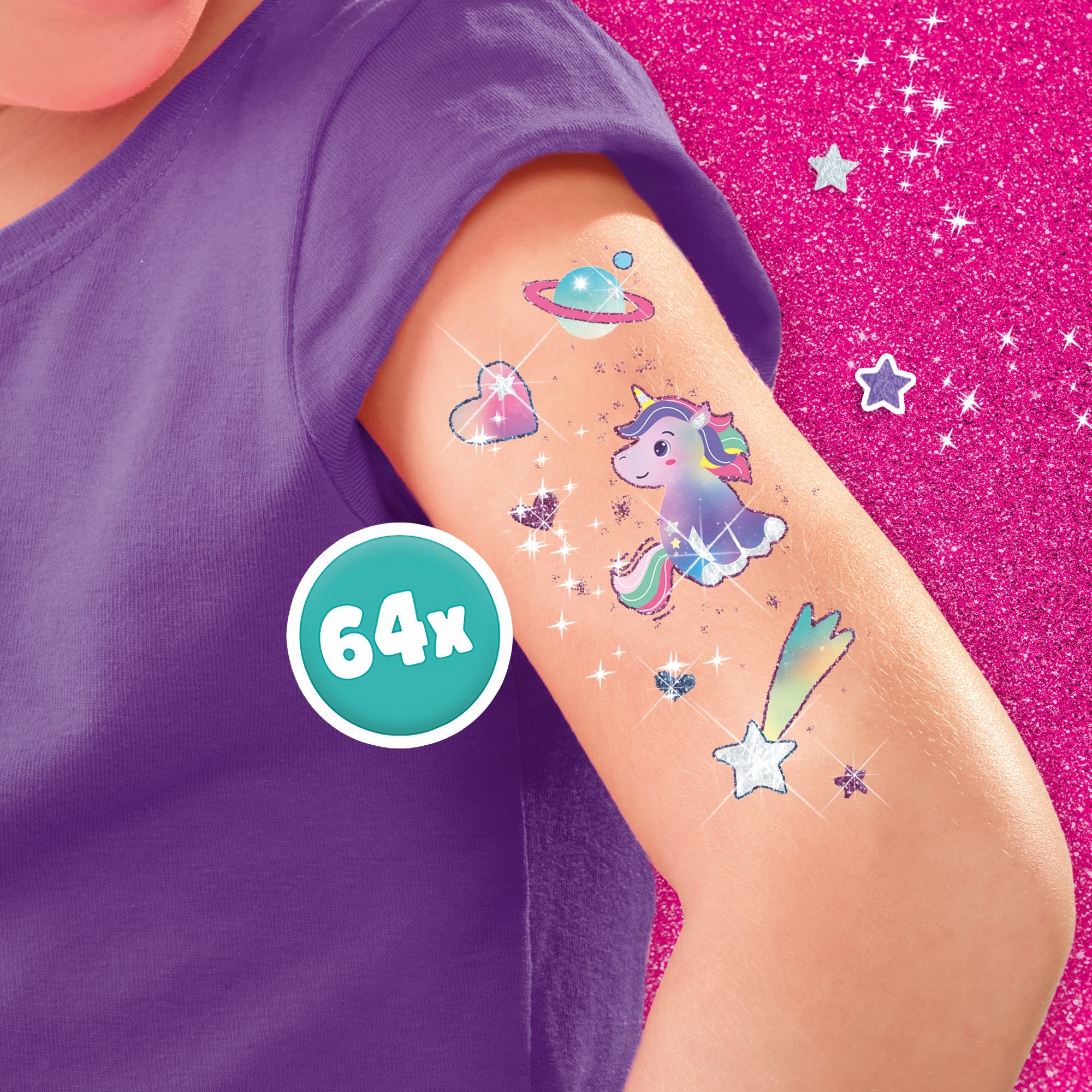 SES Creative Unicorn - Tattoos en glitters 64 stuks