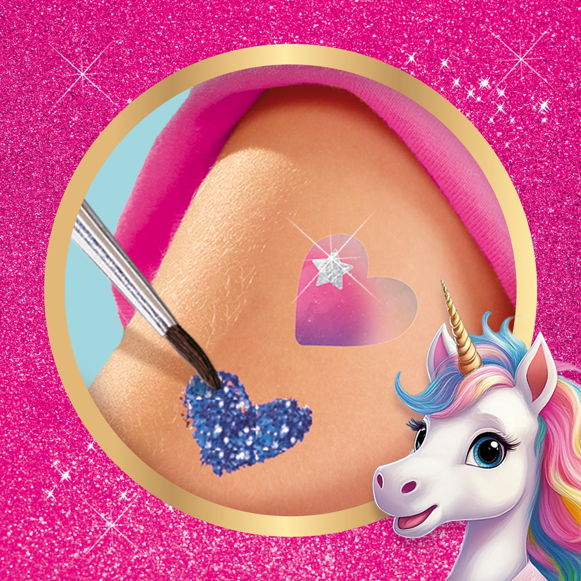SES Creative Unicorn - Tattoos en glitters hartje