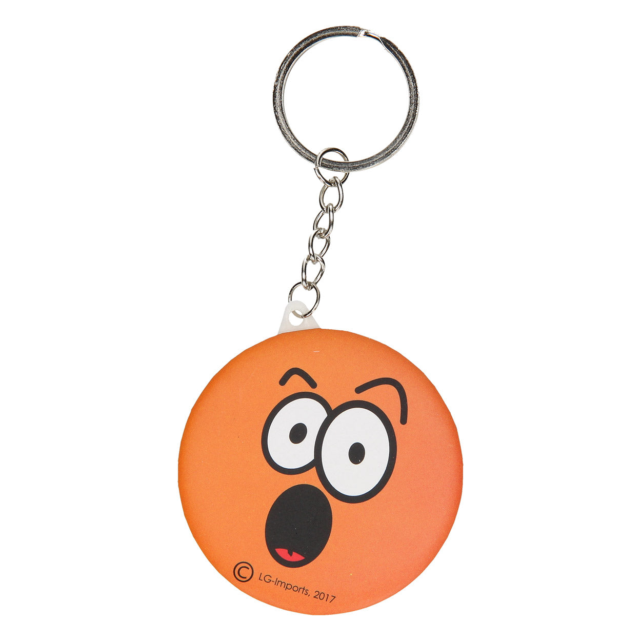 Sleutelhanger - Lachgezicht met Spiegeltje Oranje