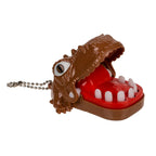 Sleutelhanger Dino Met Kiespijn Bruin Open