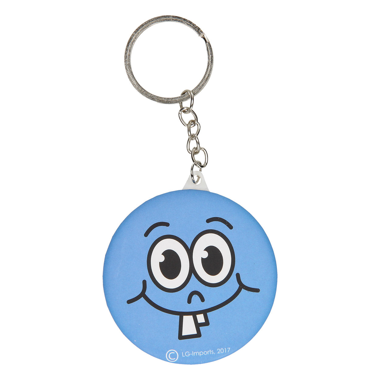 Sleutelhanger - Lachgezicht met Spiegeltje Blauw