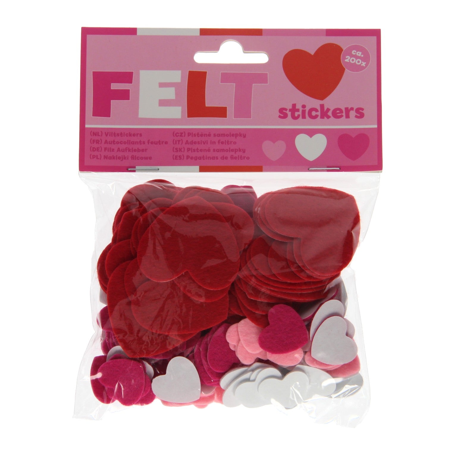 Viltstickers - Hartjes 200 stuks